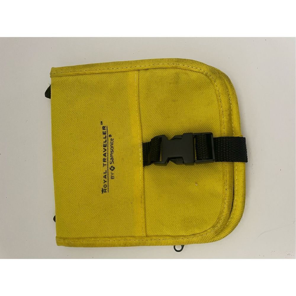 Royal Traveler Samsonite Men's Yellow Nylon Passport Holder Crossbody Wallet S